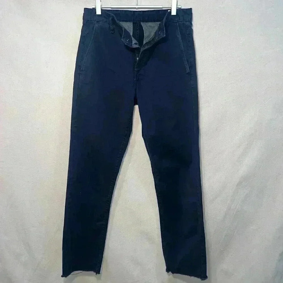 Rag & Bone | Fit 1 Skinny Slim Pant with Rough Hem - Navy / Sz 29R - Picture 6 of 15